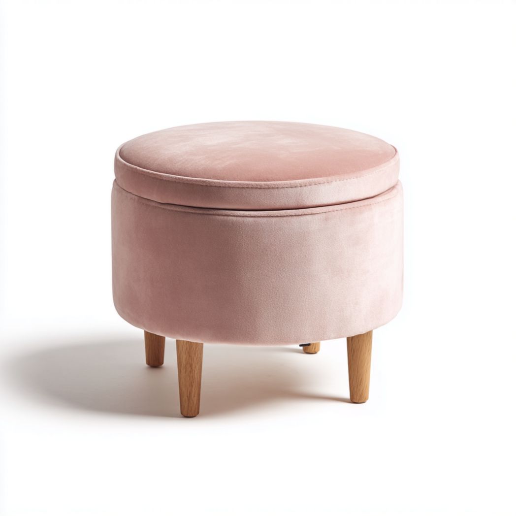 Tabouret rond rose