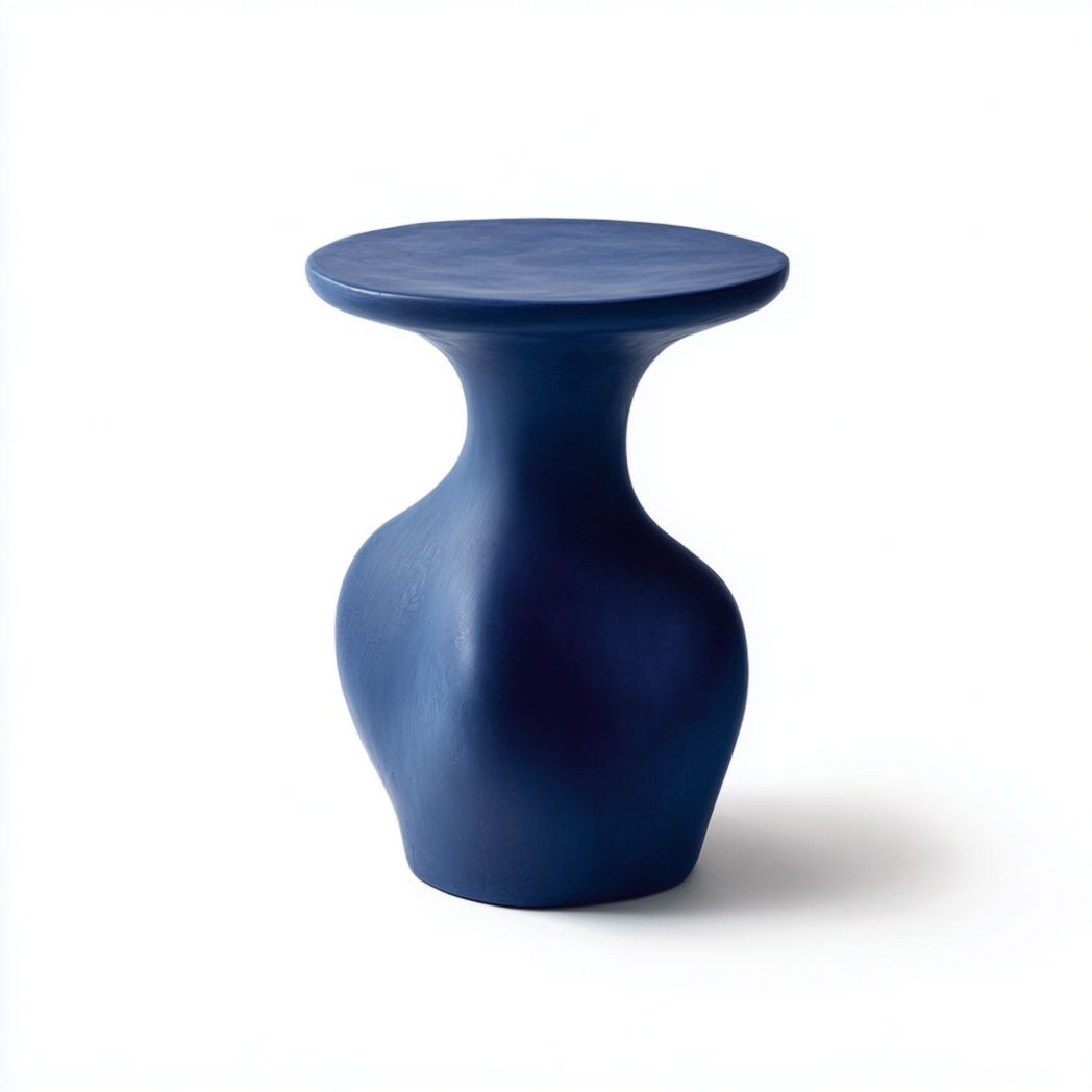 Table d’appoint artistique bleue