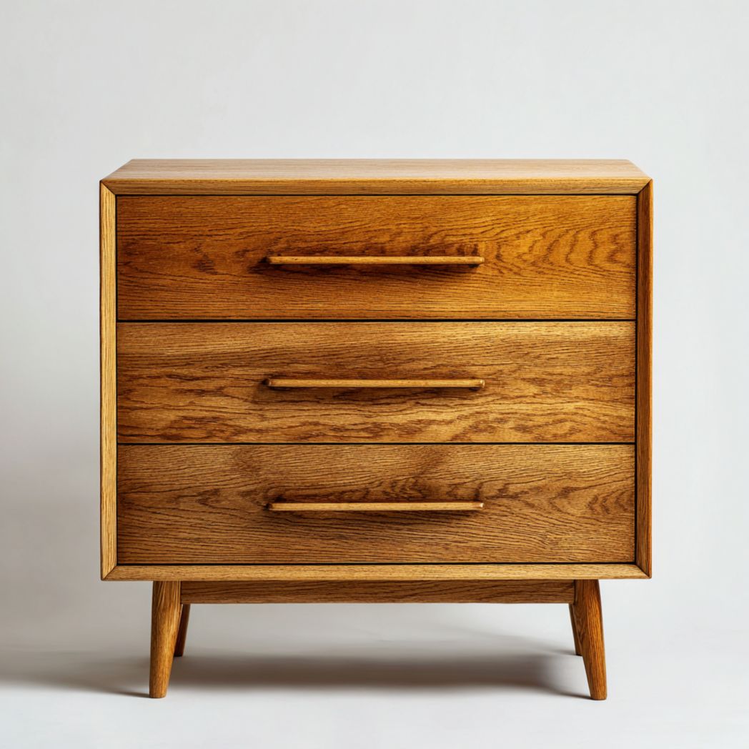 Commode marron à trois tiroirs