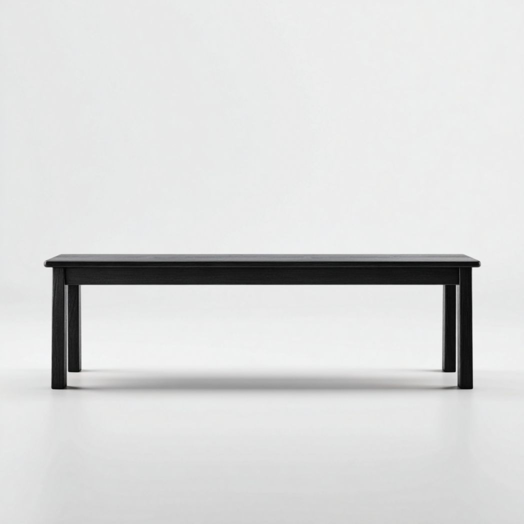 Banc rectangulaire en bois massif noir