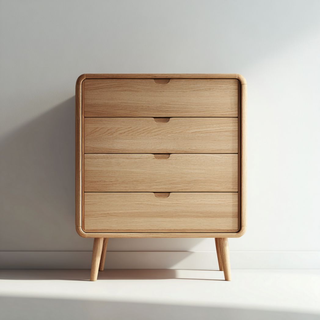 Commode à quatre tiroirs marron clair