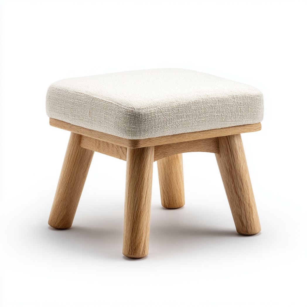 Tabouret carré beige clair
