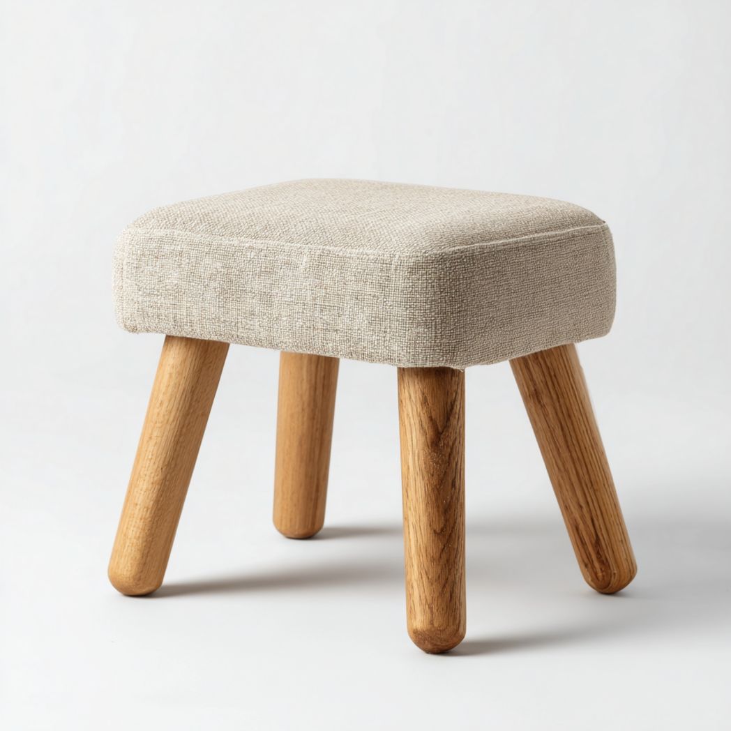 Tabouret carré beige