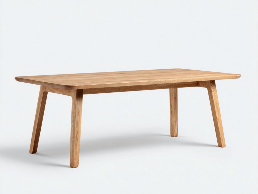 Table à manger rectangulaire en chêne massif – Couleur brun clair