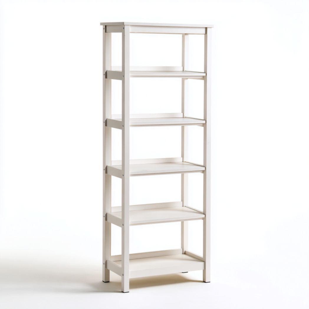 Bibliothèque ouverte blanche à cinq niveaux