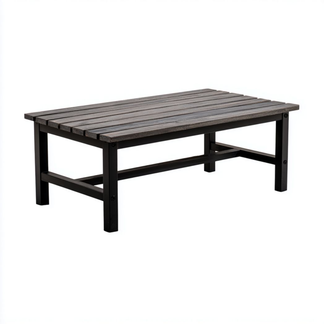 Table basse de jardin – Rectangulaire gris foncé et noire