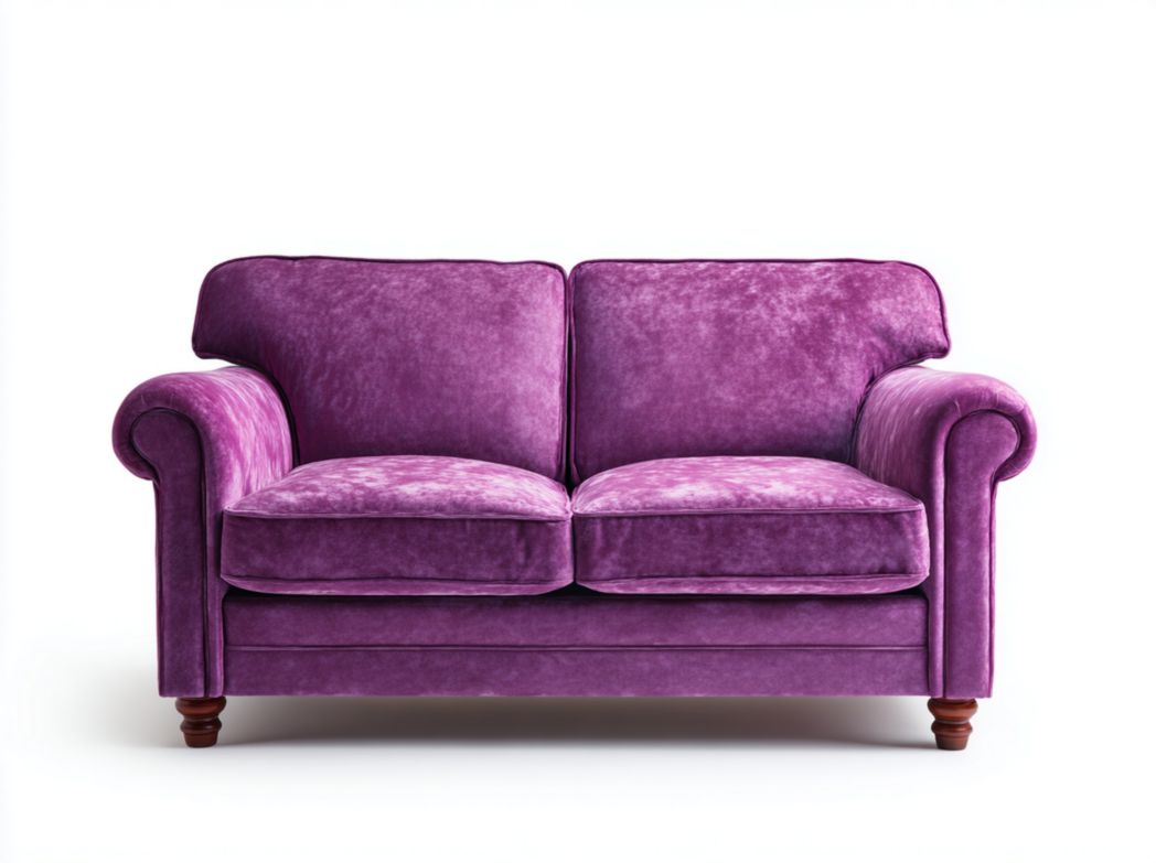 Canapé deux places en velours violet