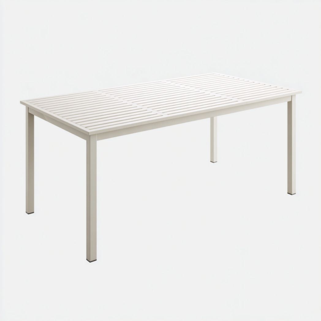 Table de jardin en métal – Blanc cassé