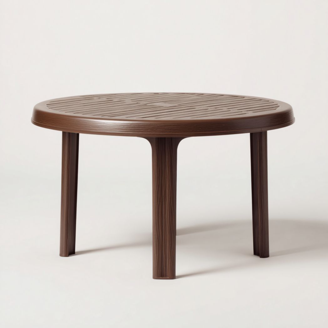 Table basse de jardin – Ronde brun foncé