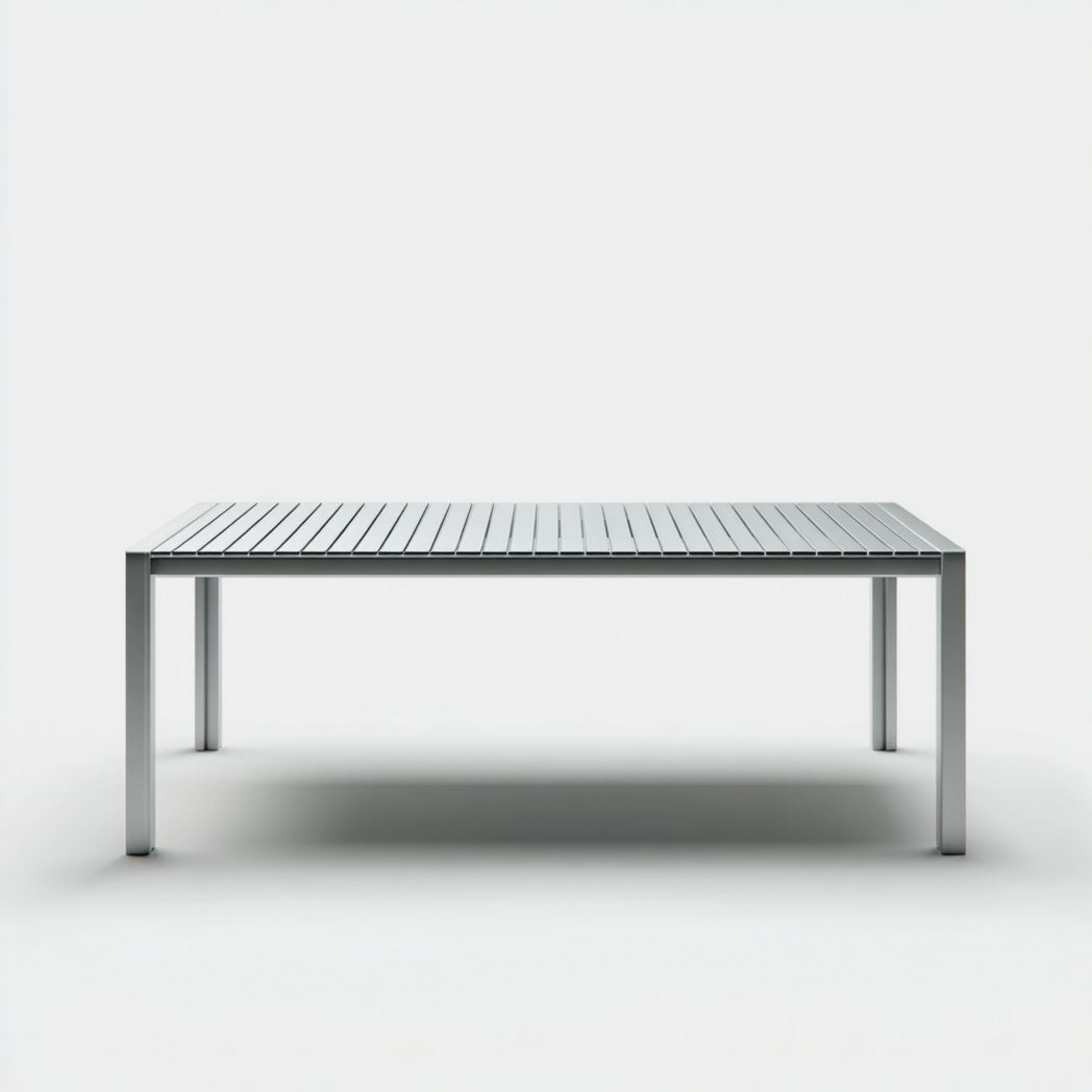 Table de jardin en métal – Gris argent rectangulaire