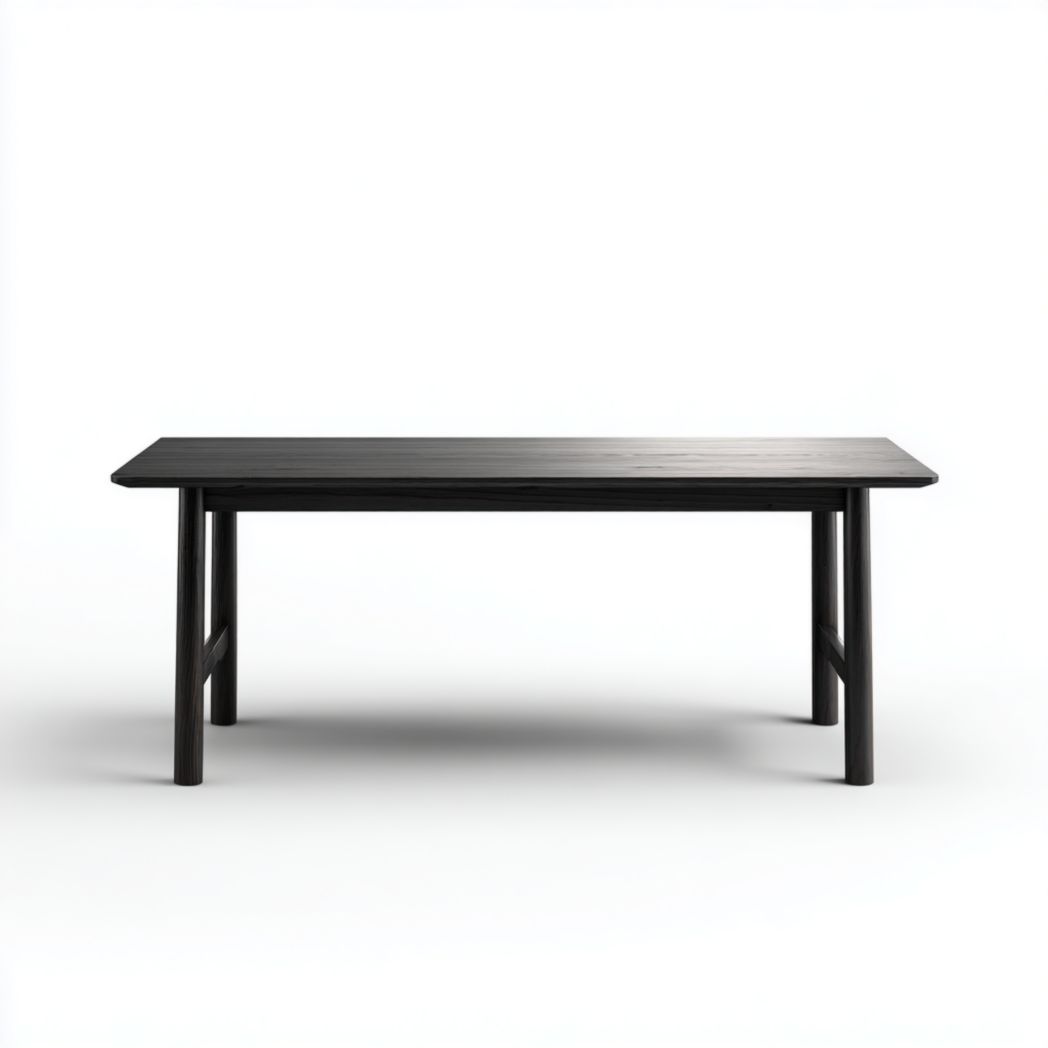 Table à manger rectangulaire en bois massif noir