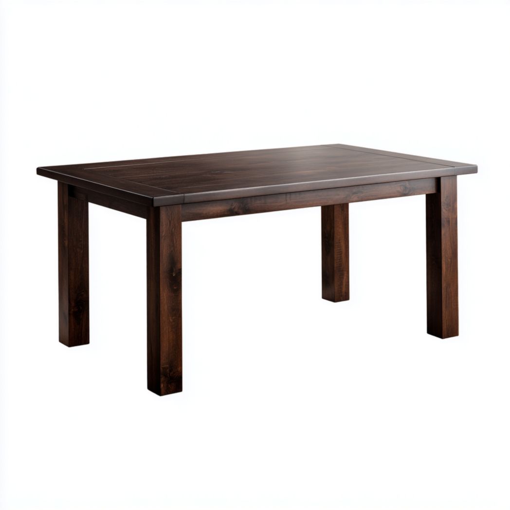Table à manger rectangulaire en bois massif brun foncé