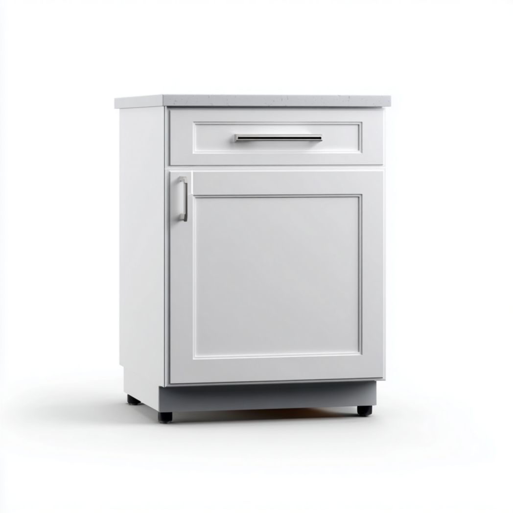 Meuble bas de cuisine blanc à porte simple