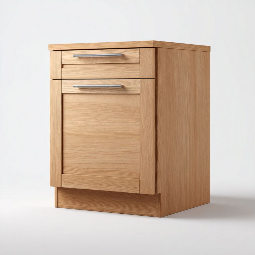 Meuble bas de cuisine couleur brun clair avec tiroirs