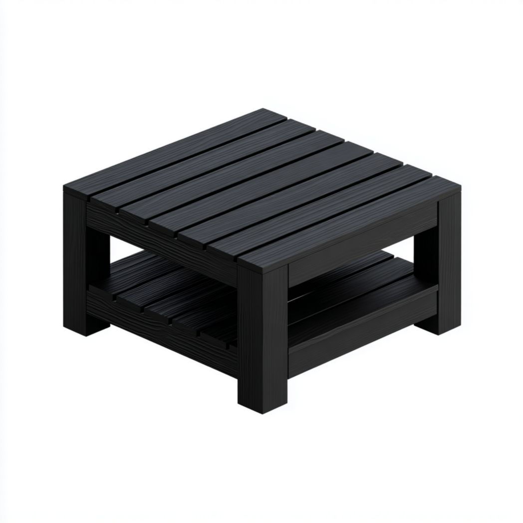 Table basse de jardin – Carrée noire