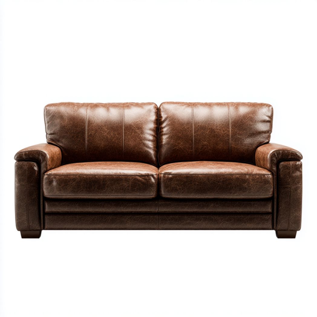 Canapé deux places marron foncé