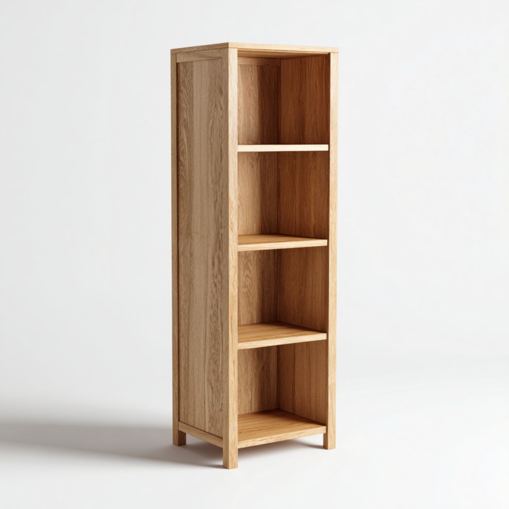 Bibliothèque en bois brun clair à 4 niveaux