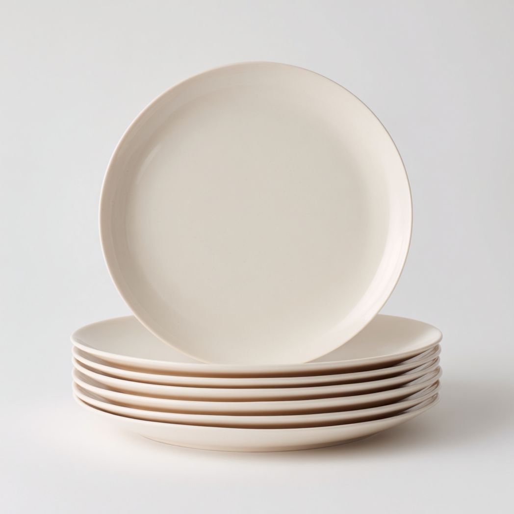 Lot de 7 Assiettes en Céramique Blanc