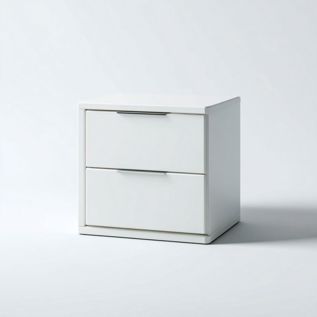 Table de chevet blanche à double tiroir