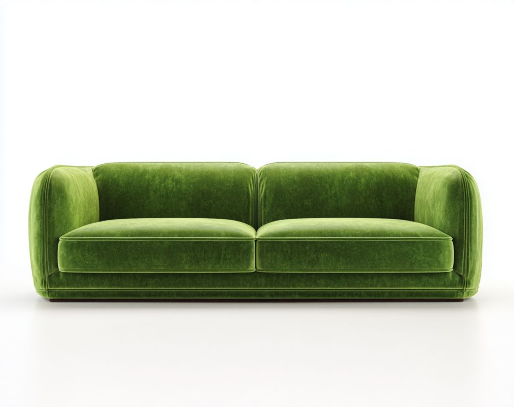 Canapé deux places en velours vert