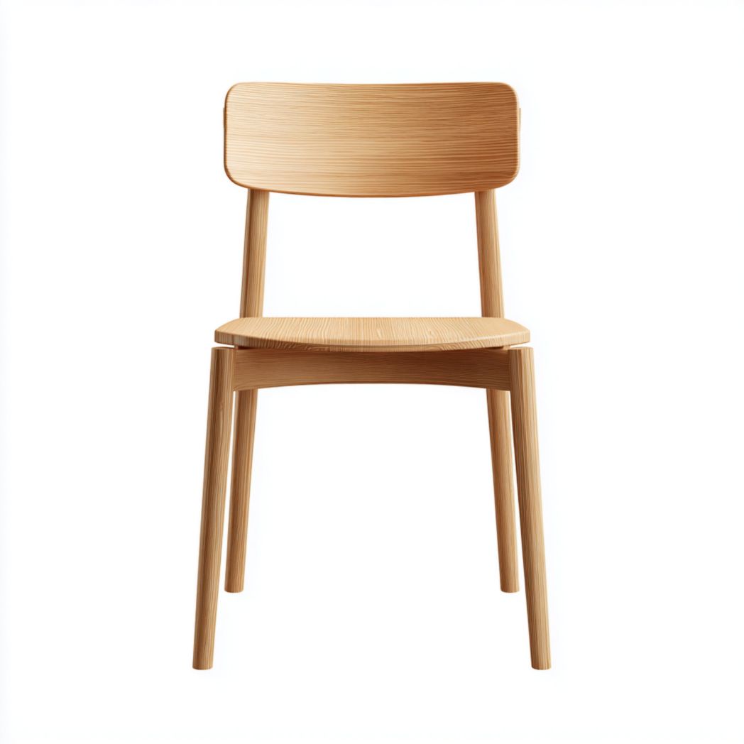 Chaise de salle à manger en bois massif brun clair