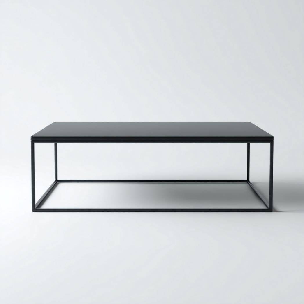 Table basse rectangulaire entièrement en métal noir