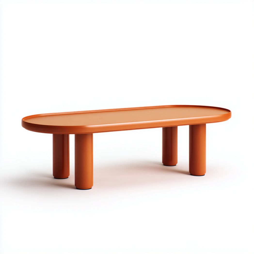 Table basse de jardin – Ovale orange
