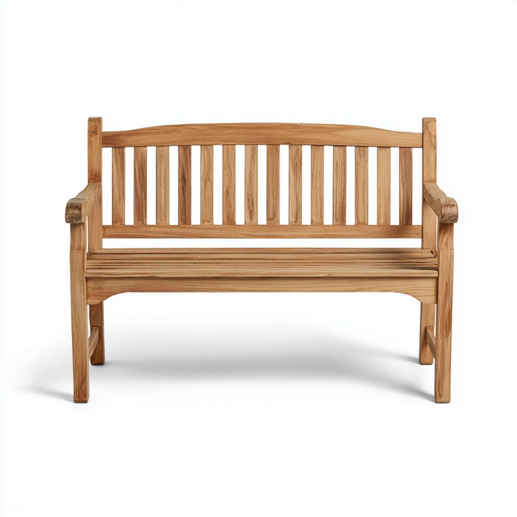 Banc de jardin à lattes en bois massif d’extérieur