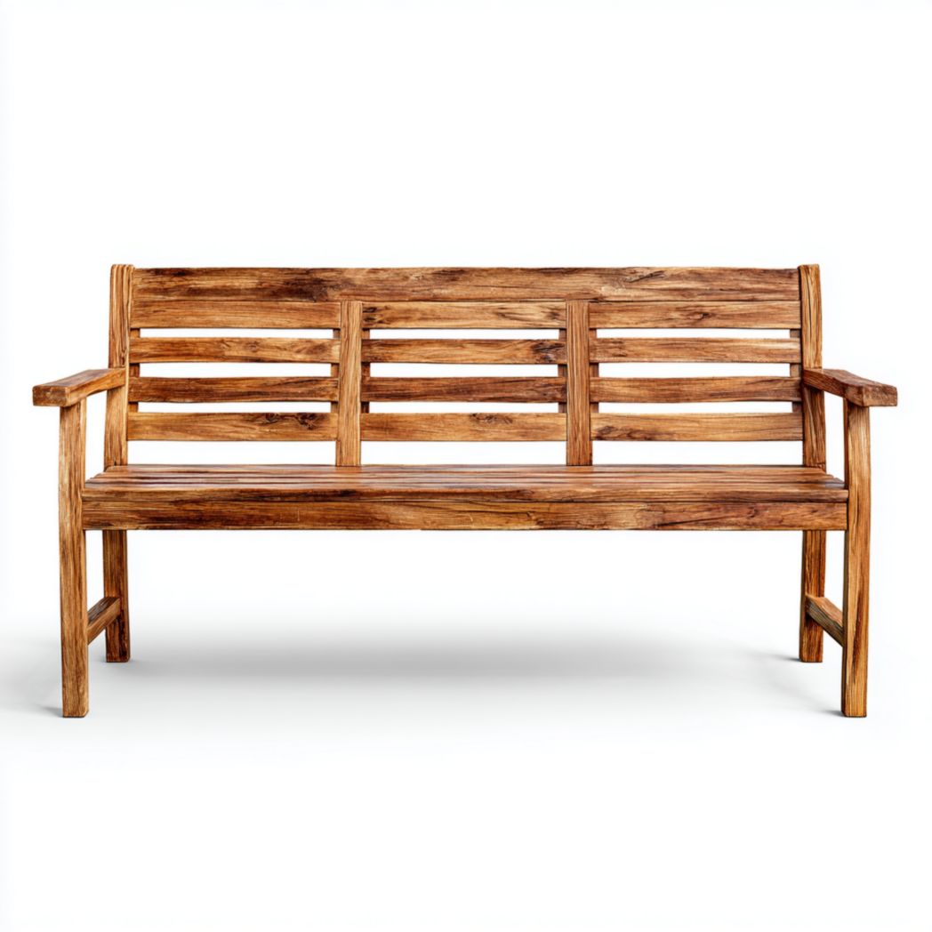 Banc de jardin à dossier en bois massif d’extérieur