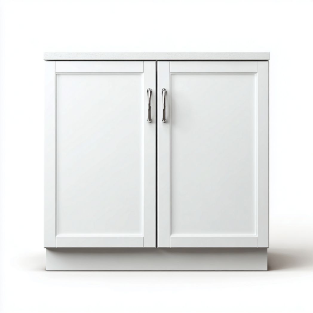 Meuble bas de cuisine blanc, à deux portes