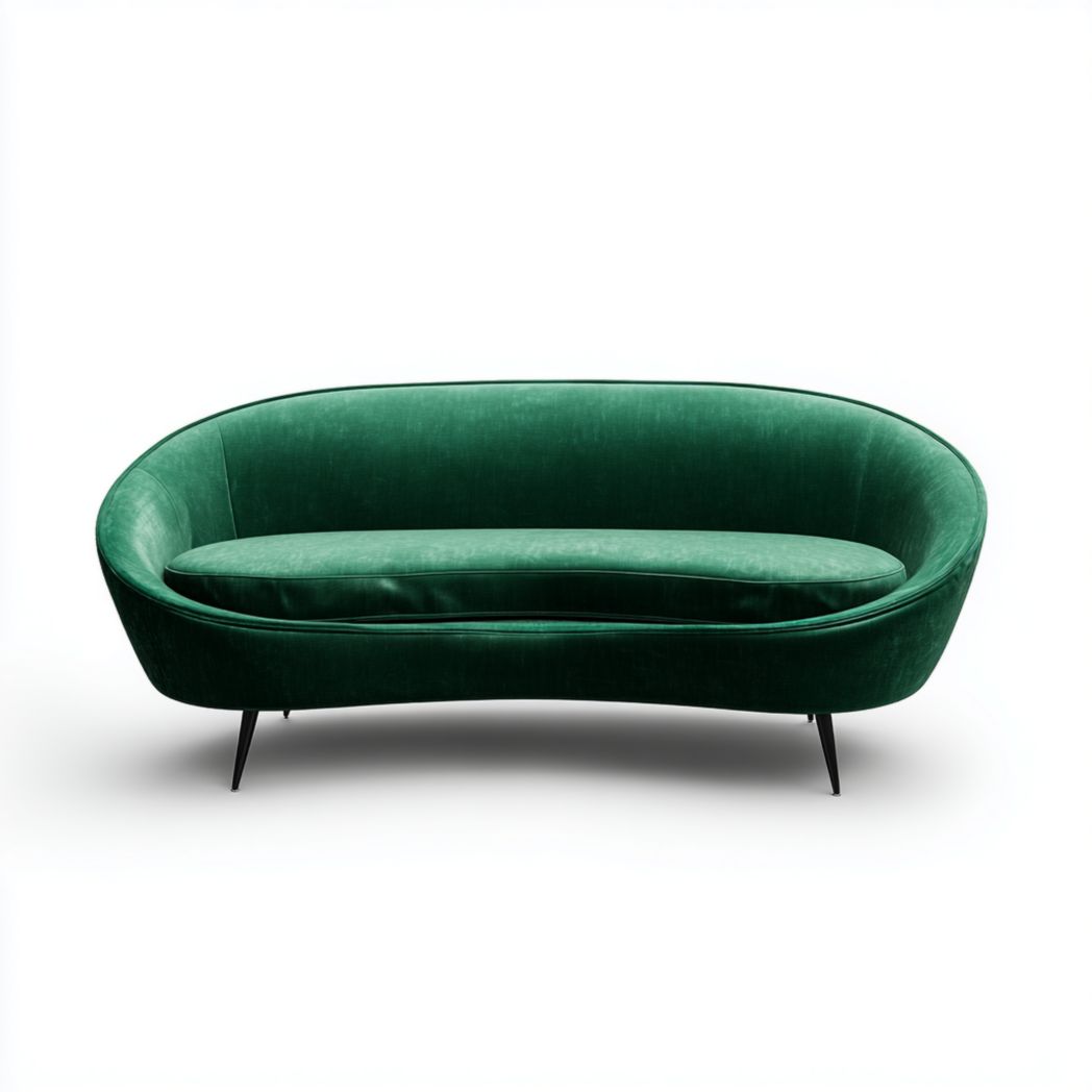 Canapé trois places en velours vert émeraude