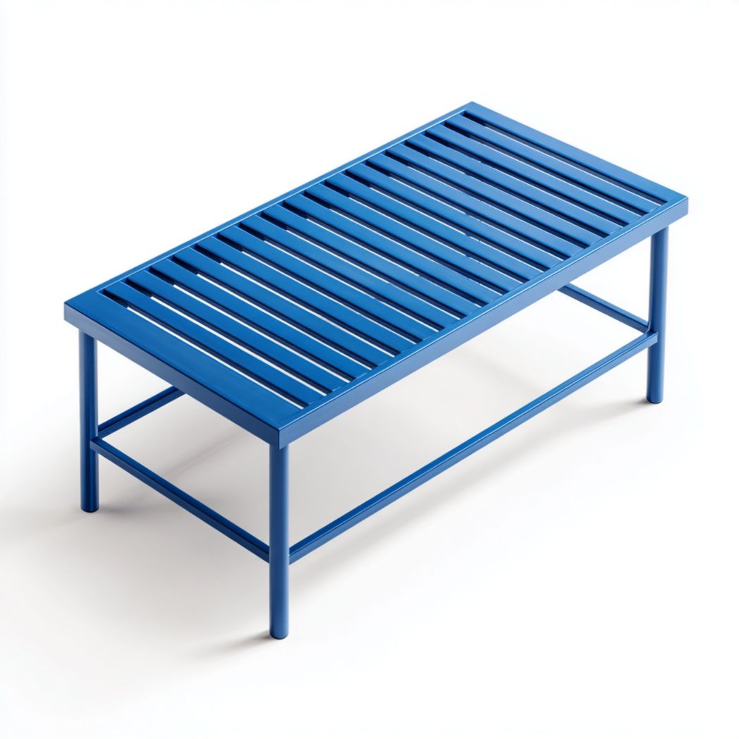 Table basse de jardin rectangulaire bleue – Table d’extérieur moderne en aluminium