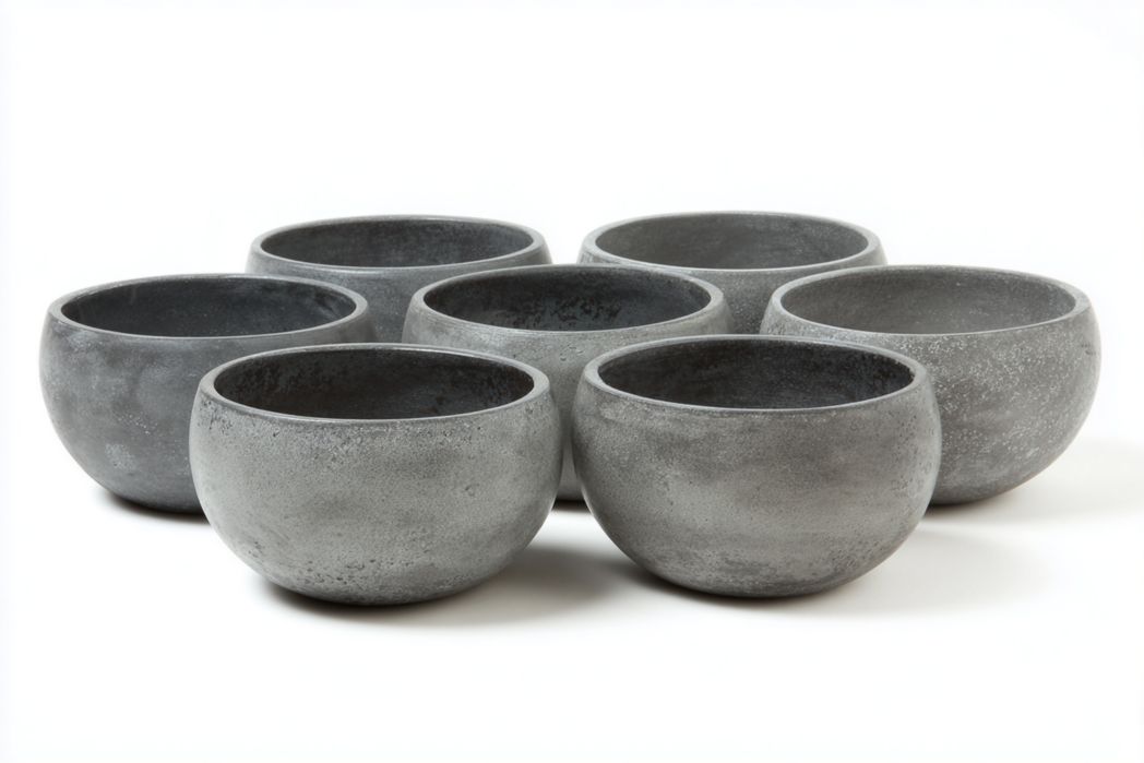 Lot de 7 Bols en Céramique Grise
