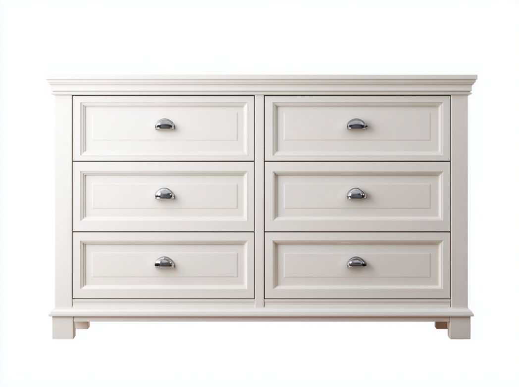 Commode à six tiroirs beige clair