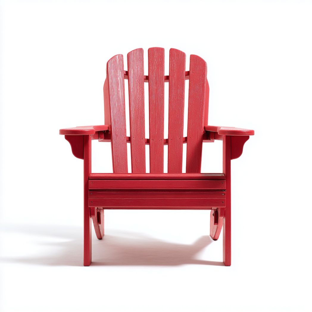 Chaise de jardin rouge en plastique polyéthylène haute densité avec accoudoirs