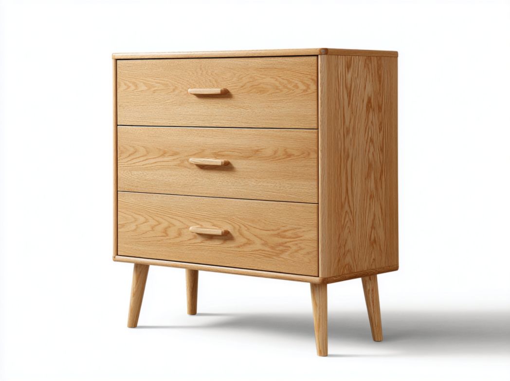 Meuble à chaussures 3 tiroirs brun clair avec poignées brun clair