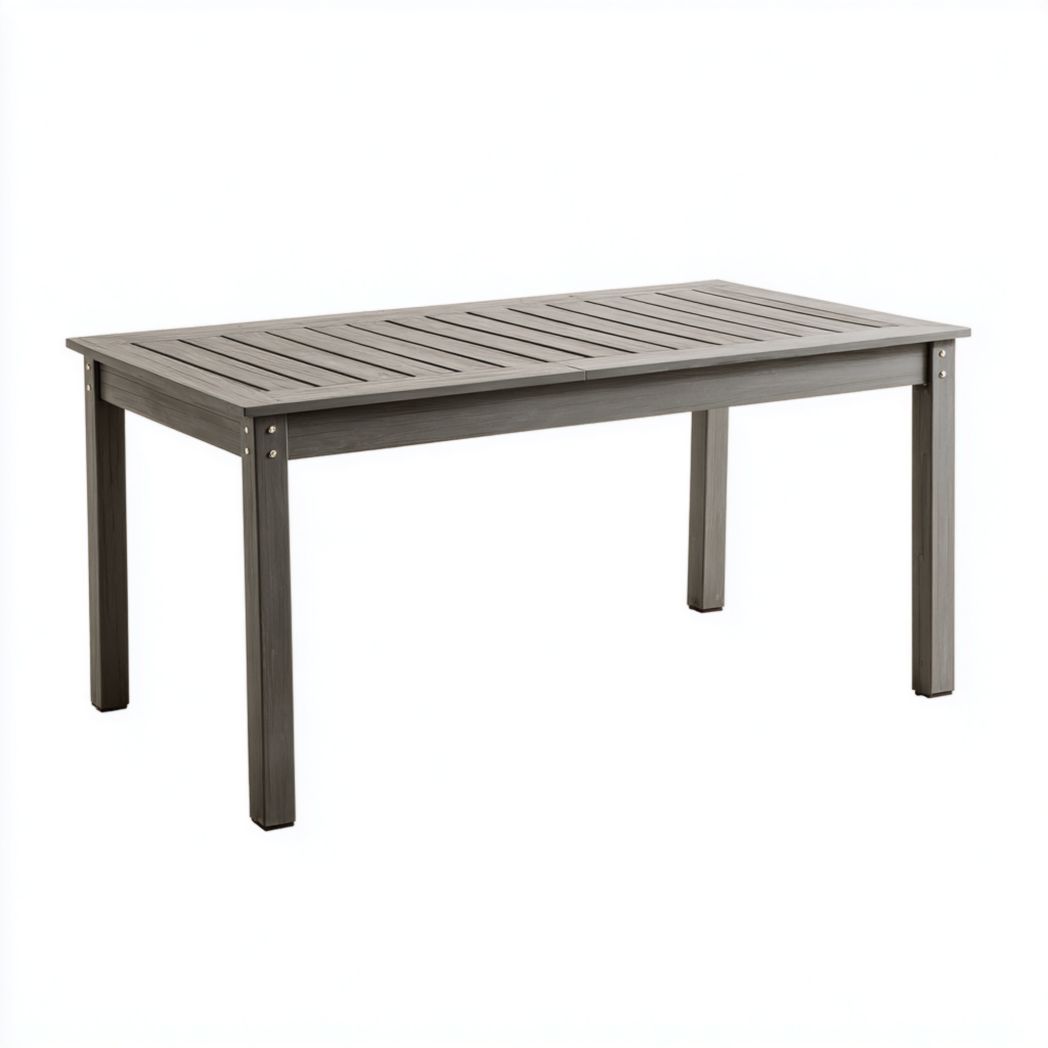 Table de jardin rectangulaire en bois gris