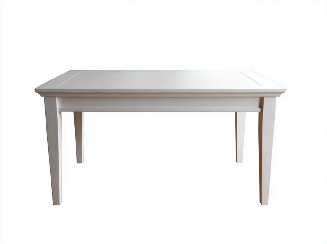 Table à manger rectangulaire blanche en pin