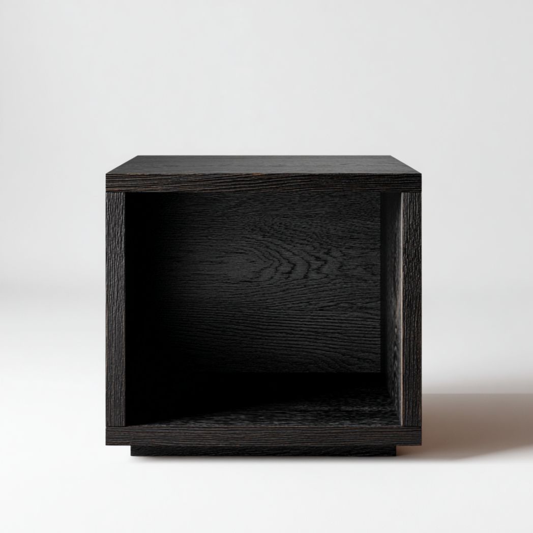 Table de chevet noire en panneau MDF