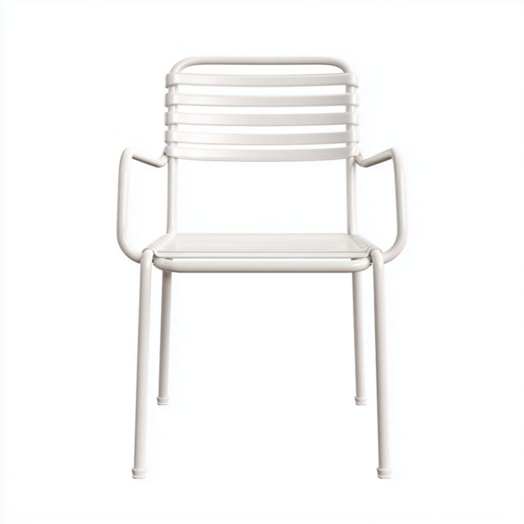 Chaises de jardin en métal blanc avec accoudoirs