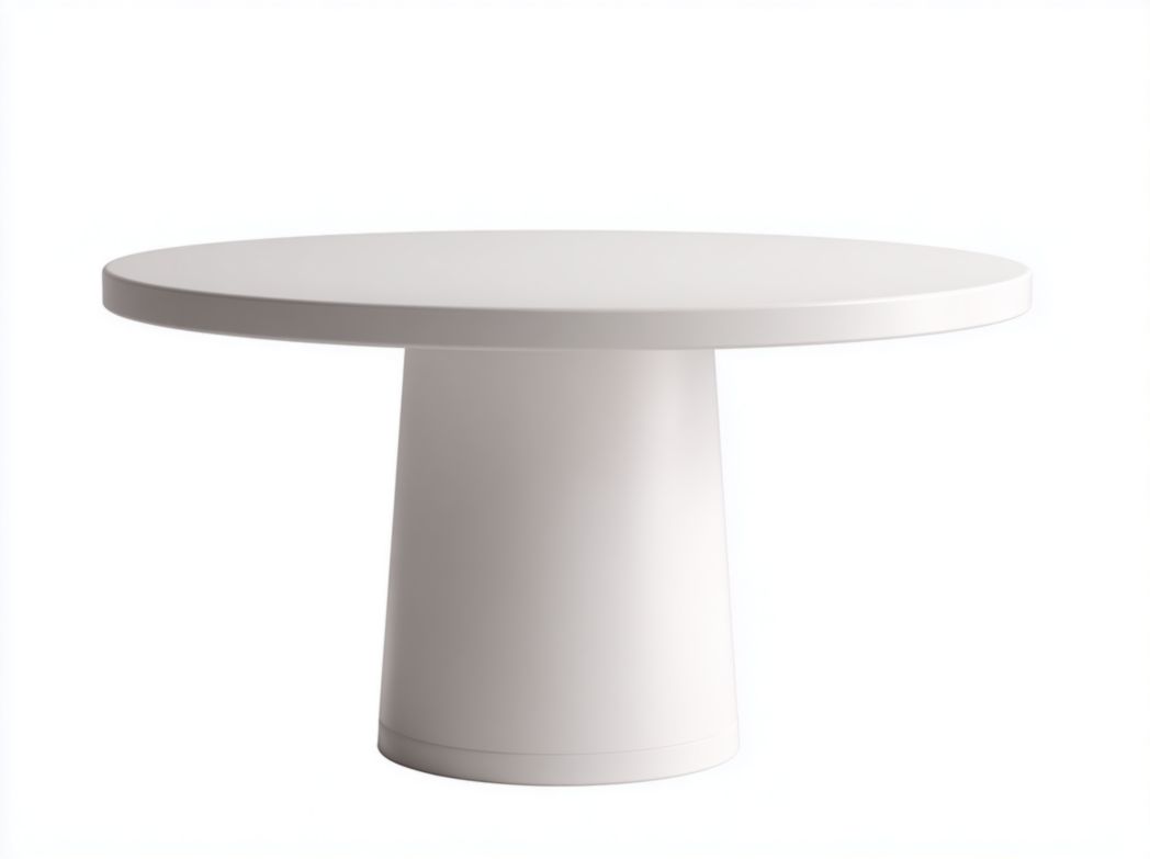 Table à manger ronde en MDF blanc