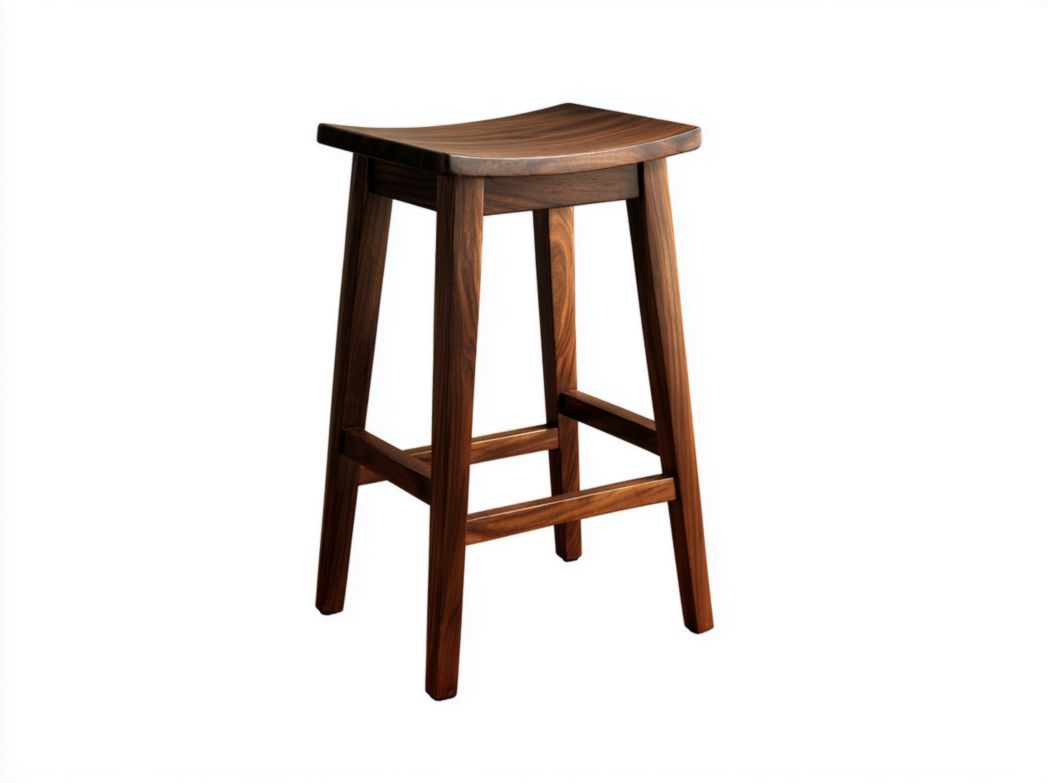 Tabouret de bar en bois massif marron