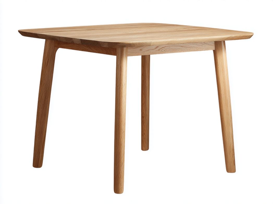 Table à manger carrée en chêne massif brun clair