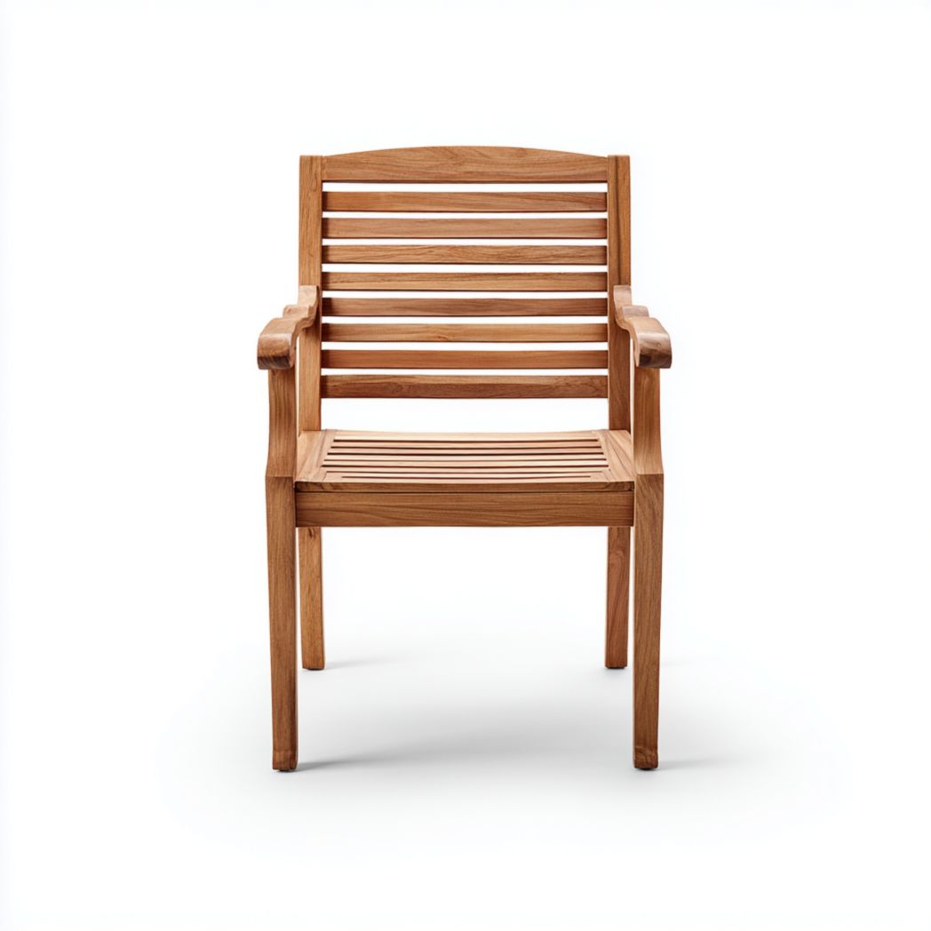 Chaise de jardin en bois massif brun clair