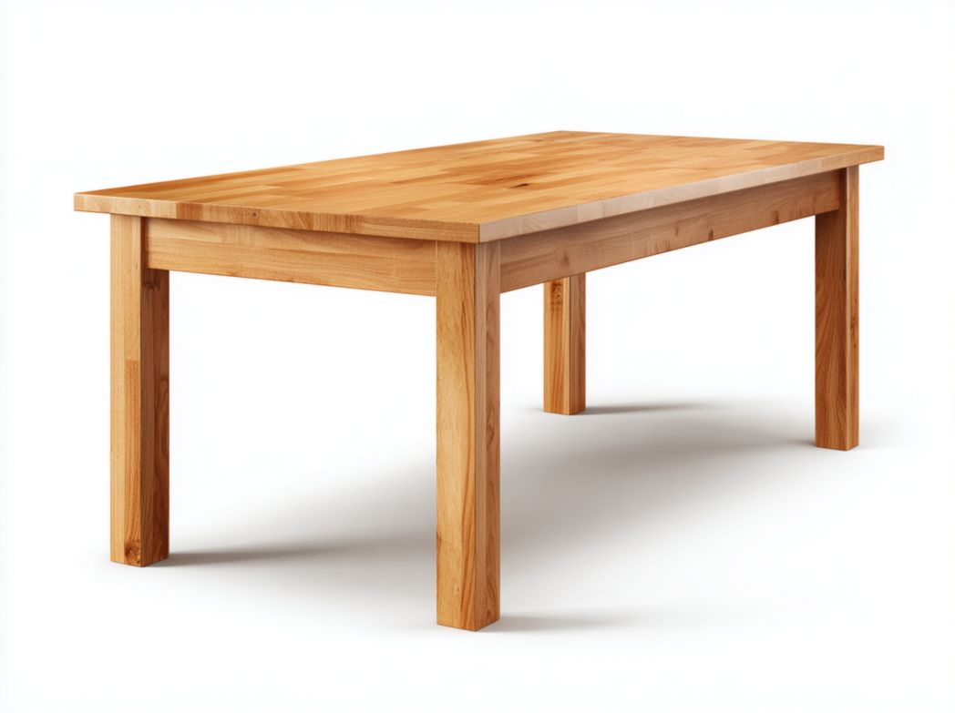 Table à manger rectangulaire tout en bois brun doré