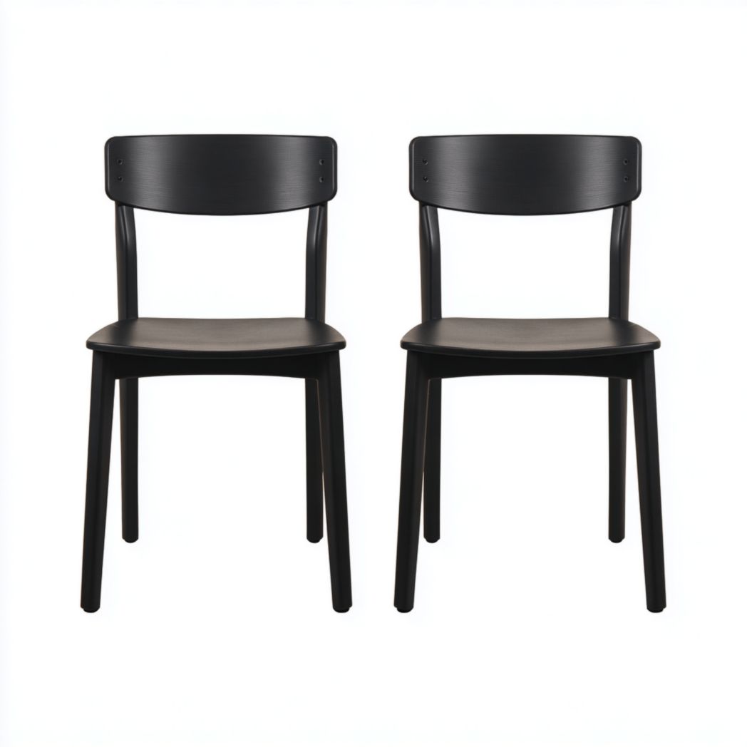 Lot de 2 chaises à manger en bois noir