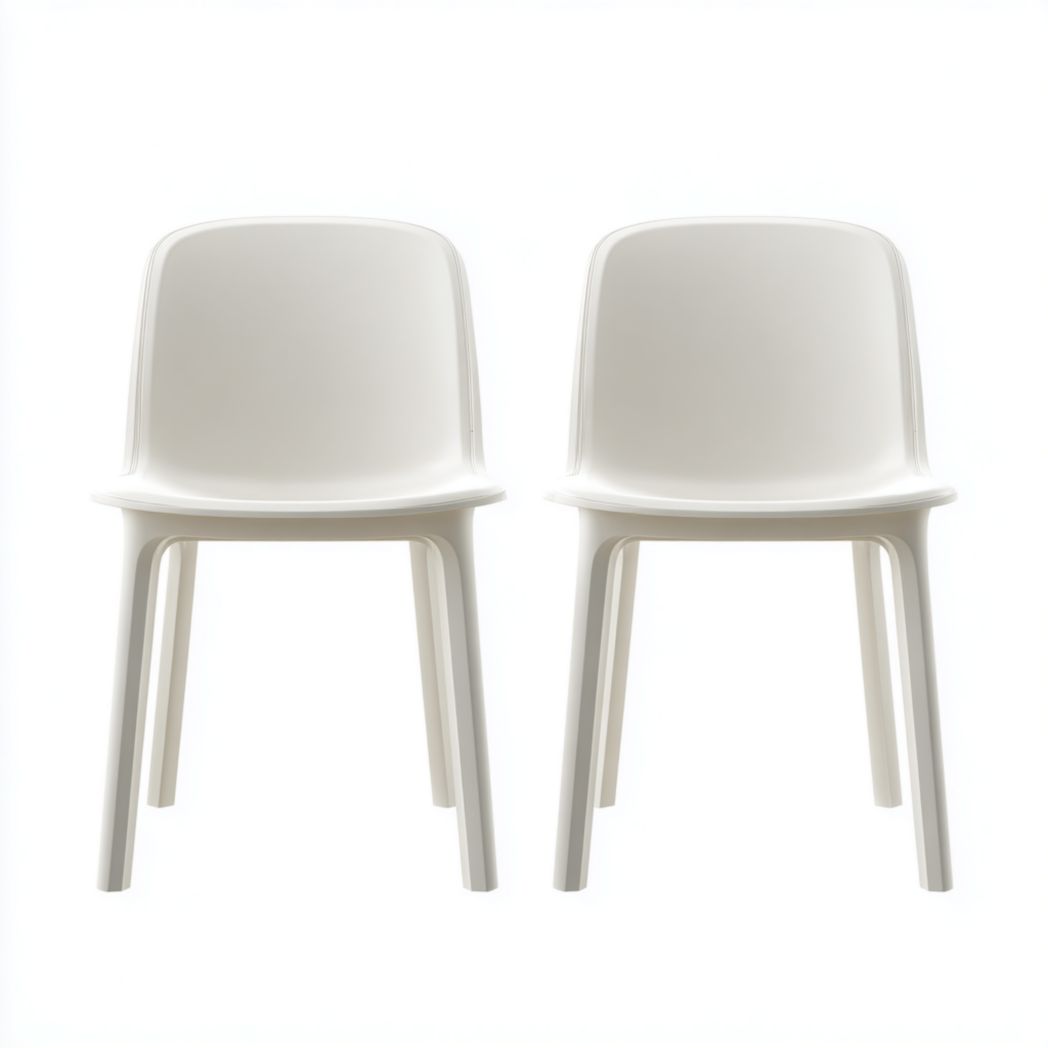 Lot de 2 chaises blanches en plastique avec dossier