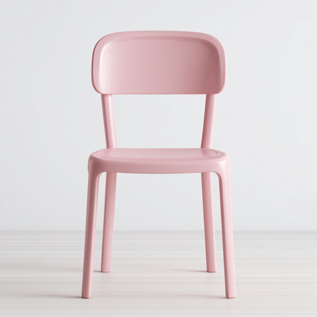 Chaise en plastique rose à structure monobloc