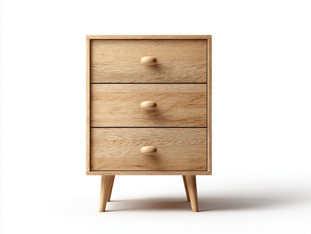 Meuble à chaussures trois tiroirs en bois brun clair