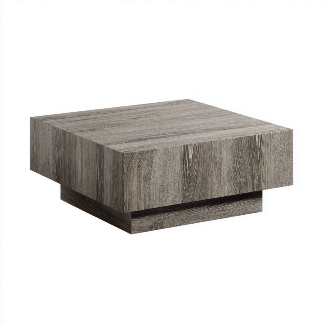 Table basse carrée corps couleur brun gris en panneau MDF